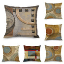Axyaa Golden Halo Vintage Wood Grain Cushion Cover for Living Room Sofa
