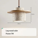 Axyaa Stone Wood Cream LED Pendant Chandelier for Bedroom Home Decor