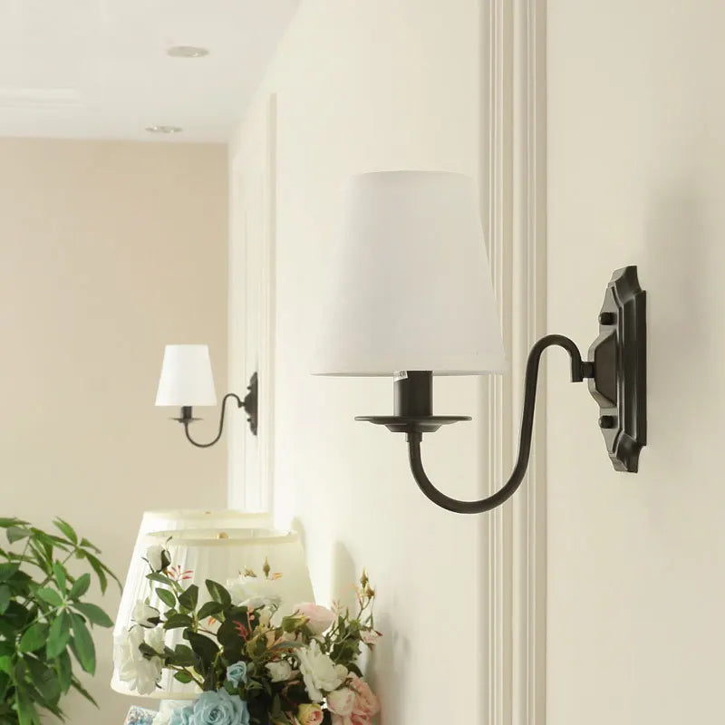 Axyaa Black Iron Wall Lamp for Chic Living Spaces