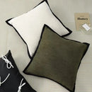 Axyaa French Medieval Style Black Border Green Cushion Cover for Home Sofa Decor