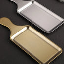 Axyaa Stainless Steel Steak Tray, Rectangular Plate for BBQ and Snacks
