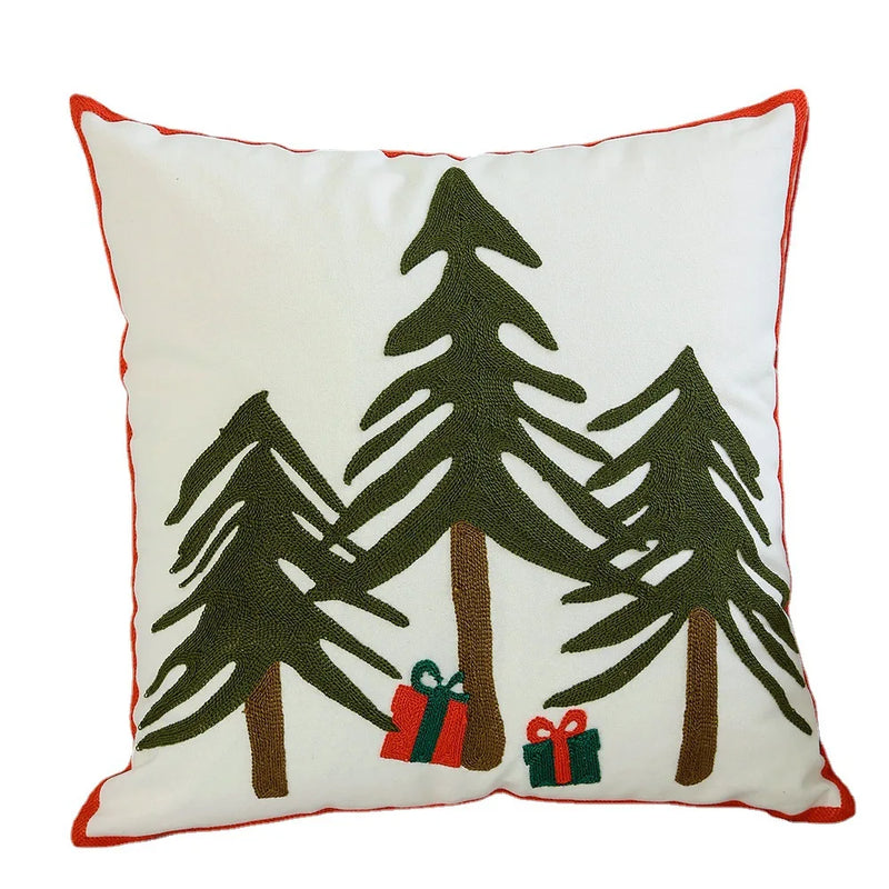 Axyaa Christmas Reindeer Pillow Cover Embroidered Home Decoration 45x45cm