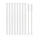 Axyaa Glass Straws Set - Reusable Straight Drinking Straws for Bubble Tea, Smoothies, Cocktails