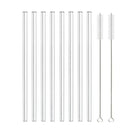 Axyaa Glass Straws Set - Reusable Straight Drinking Straws for Bubble Tea, Smoothies, Cocktails