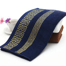 Axyaa Cotton Bath Towels - Set of 2, 34x74cm, Stripe Embroidered Hotel Home Spa Gym Gift