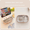 Axyaa Stainless Steel Bento Lunch Box - Portable, Microwave Safe, Cute Design