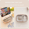 Axyaa Kawaii Stainless Steel Bento Lunch Box for Women Kids School Picnic Bush-Day