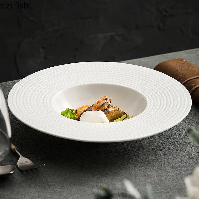 Axya Ceramic Dinner Soup Dessert Pasta Salad Plates - Restaurant Tableware