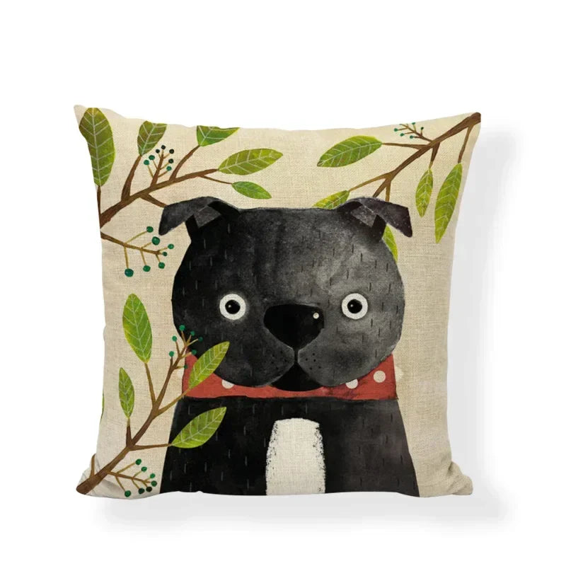 Linen Print Pillowcase 45X45CM Wildlife Collection by Axyaa