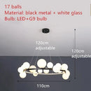 Axyaa Glass Bubble LED Pendant Lights - Modern Living Room Hanging Lamps