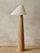 Solid Wood Conical Floor Lamp by Axyaa - Retro, Wabi Sabi Design for Home Decor
