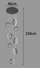 Axyaa LED Ring Pendant Chandelier | Adjustable Hanging Cables | Gold/Black | Home Dining Living Room