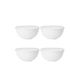 Axyaa White Plastic Bowls with Lid Set for Kitchen, RV, Camping - Pack of 6