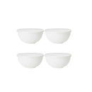Axyaa White Plastic Bowls with Lid Set for Kitchen, RV, Camping - Pack of 6