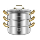 Axya 316 Stainless Steel Steamer & Boiling Pot, Household Soup Pot - Thickened, Double Layer