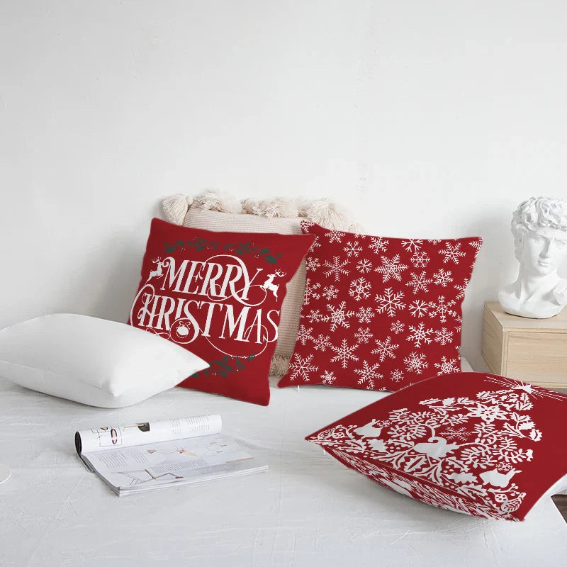 Axyaa Christmas Couch Pillows 45x45 Modern Xmas Home Decor Sofa Cushions