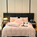 Axyaa High-End Jacquard Milk Fleece Winter 4-Piece Bed Set