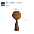 Axyaa Solid Wood LED Table Lamp with Rattan Lampshade for Cozy Spaces