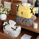 Axyaa Plush Cartoon Dog Napkin Holder: Cute Tissue Storage Box for Home Kitchens