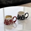 Axyaa Retro Orchid Ceramic Cups: Luxury Home Office Tea & Coffee Cup