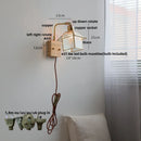 Axyaa Vintage Rotatable LED Wall Sconce Copper Walnut Blue Glass Mirror Light
