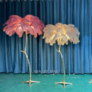 Luxury Camel Ostrich Feather Floor Lamp by Axyaa: Princess Living Room LED Lighting