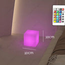 Axyaa RGB Cubic Table Lamp: 16 Colors Dimmable for Bedroom, Living Room, Patio & Party.