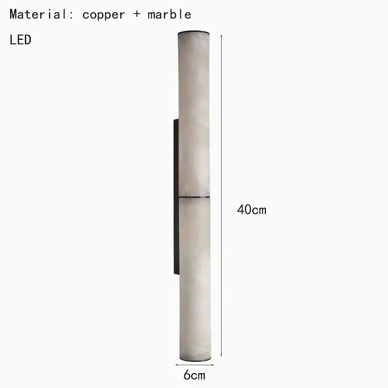 Axyaa Natural Marble LED Wall Lamp in Gold, Black, or Copper for Indoor Lighting