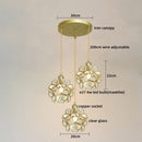 Axyaa Glass LED Pendant Lights Modern Hanging Lamp for Home Decor