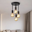 Axyaa Black Modern 4 Bulb Ceiling Light for Bedroom, Kitchen, Hallway