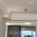 Axyaa Gold Steel Led Dimmable Pendant Lights for Luxury Dining Room