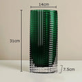 Axyaa Relief Stripe Glass Vase: Modern Minimalism Decor for Flowers, Desk, and Crafts