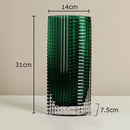Axyaa Relief Stripe Glass Vase: Modern Minimalism Decor for Flowers, Desk, and Crafts