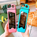 Axyaa Square Double Layer Plastic Water Bottle with Straw