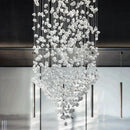 Axyaa Modern Crystal Chandelier: Large Staircase LED Lighting for Stylish Lobby & Hallway