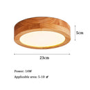 Axyaa Modern Round LED Wood Ceiling Lights for Bedroom, Nordic Design Home Decor Lamp