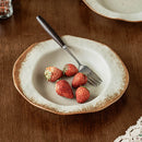 Axyaa Coarse Pottery Flower Edge Plate Set for Molecular Cuisine & Dining