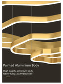 Axyaa Modern Terraces Chandelier Indoor LED Pendant Lamps in Coffee/Gold for Living Room