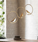Axyaa Modern Gold Magpie Bird LED Chandelier for Home Decor Lighting Fixtures