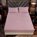 Axyaa Cotton Fitted Sheet with Elastic Bands for Double King Queen Bed, Non-Slip Solid Color