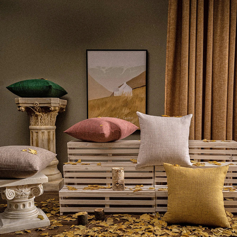 Axyaa Warm Autumn Winter Solid Pillow Covers 45x45cm - 1PC