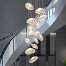 Axyaa Crystal Chandelier Stair Pendant Lamp Living Room Interior Lighting