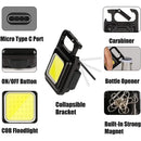 Axya Mini LED Keychain Flashlight: Rechargeable Outdoor Emergency Torch
