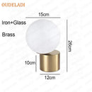 Axyaa Black Iron Glass Ball Table Lamps - Nordic Bedroom Lighting