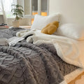 Axyaa Wool Double Blanket - Winter Thick Jacquard Sofa Blanket