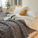 Axyaa Wool Double Blanket - Winter Thick Jacquard Sofa Blanket
