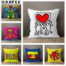 Axyaa Plush Velvet Pillowcase Decorative Cushion Cover in Popular Graffiti Art