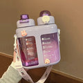 Axyaa Double Drink Water Bottles with Tea Filter and Straw - BPA Free