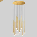 Axyaa Gold LED Chandelier Light for Modern Home Staircase Decor