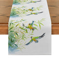 Axyaa Bamboo Plant Bird Table Runner for Kitchen Dining and Home Decor